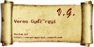 Veres Györgyi névjegykártya